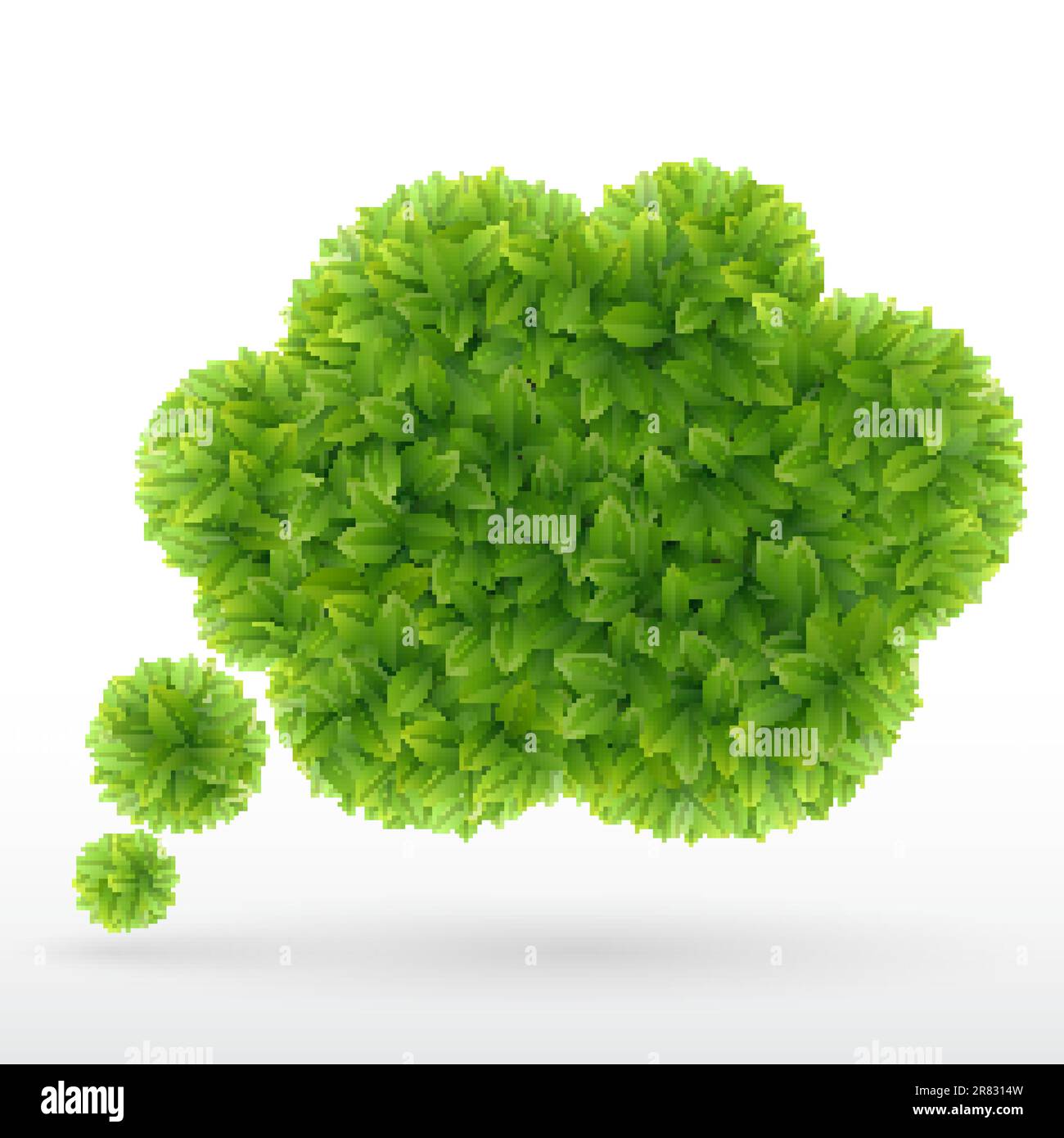 Bulle d'été pour le discours, feuilles vertes. Illustration vectorielle. Illustration de Vecteur