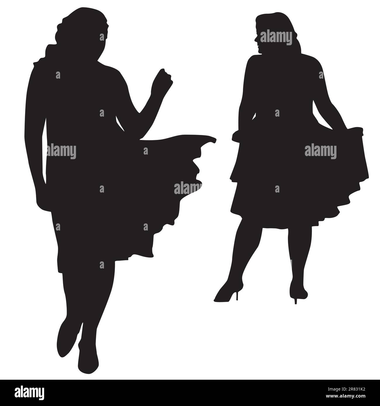 Silhouettes de femmes la mode XXL Illustration de Vecteur