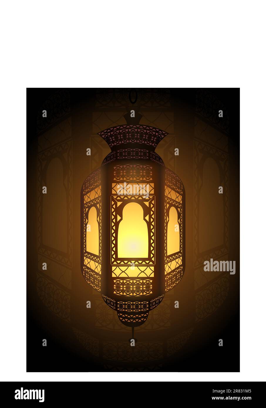 Illustration de fanoos (lanterne) utilisés comme ornements religieux pour la décoration et la célébration dans le mois sacré du Ramadan. Illustration de Vecteur