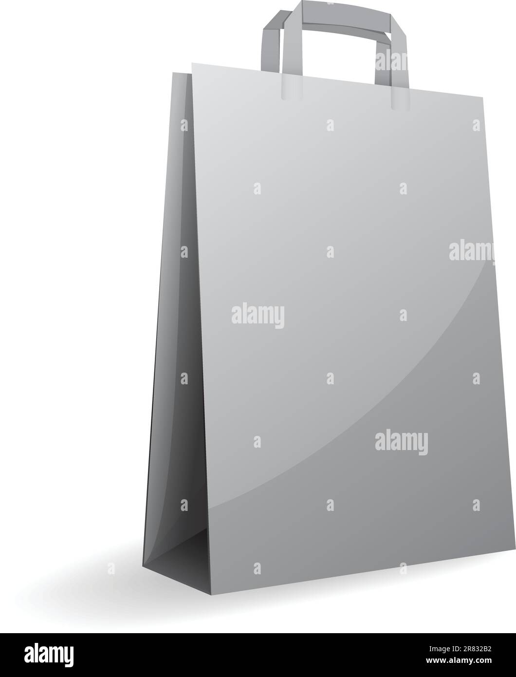 Illustration vectorielle d'un sac de papier gris isolé sur fond blanc Illustration de Vecteur