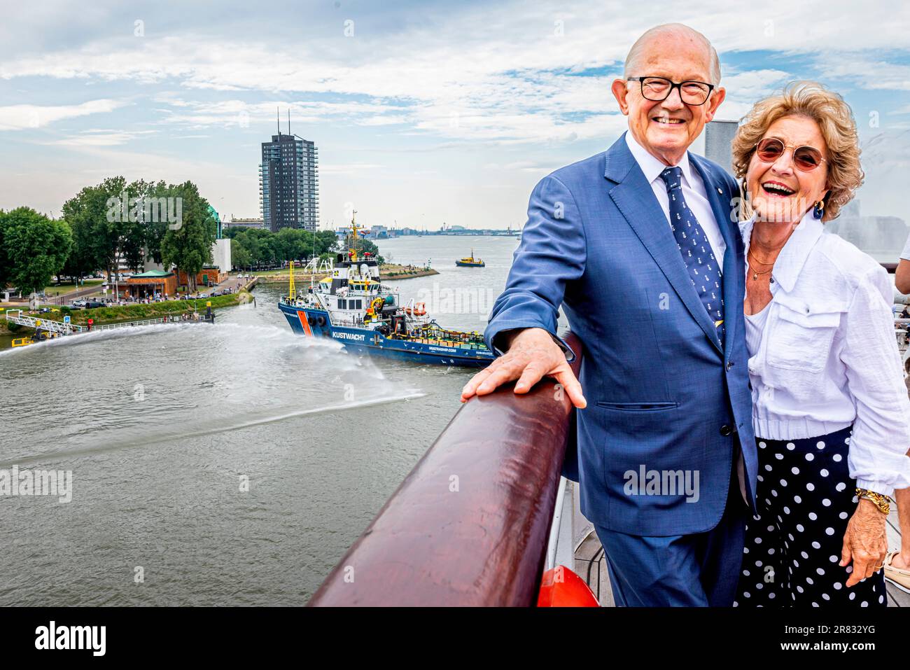 ROTTERDAM - la princesse Margriet des pays-Bas et Pieter van Vollenhoven participent à la journée de démonstration nautique du Congrès mondial de sauvetage maritime 2023 au navire SS Rotterdam, le 18 juin 2023. Photo: Patrick van Katwijk Banque D'Images