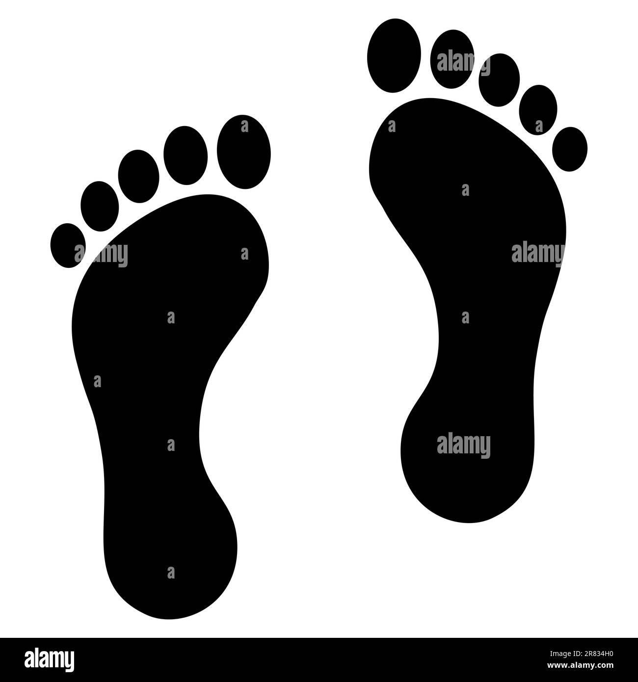 Les traces d'un humain adulte. Illustration de Vecteur