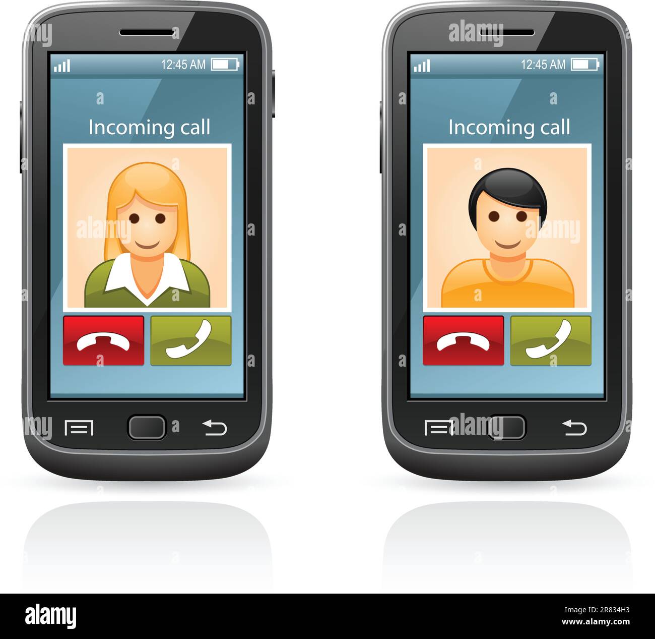 Smart Phone - appel entrant et photo d'ami Illustration de Vecteur