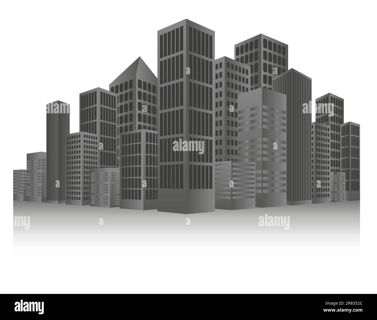 Cityscape Background gris Illustration de Vecteur