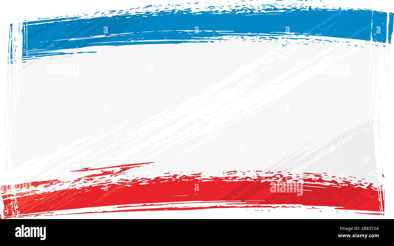 Drapeau national de la Crimée de la République créé dans le style grunge Illustration de Vecteur