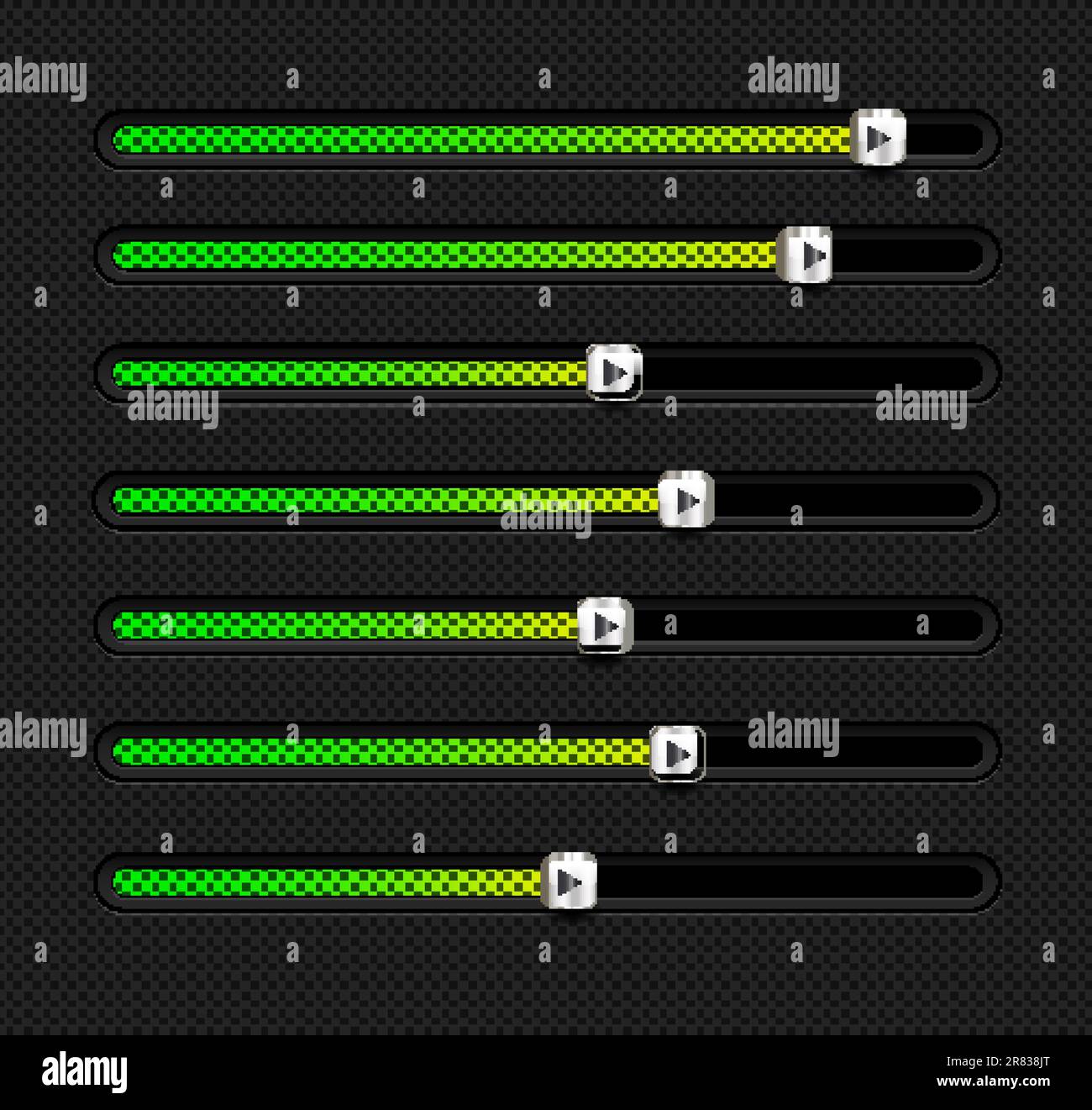 Conception de curseurs d'interface Web dynamique facilement recolorés et manipulés Illustration de Vecteur