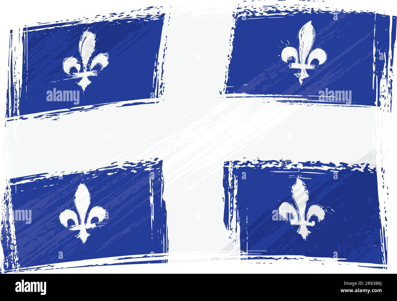 Drapeau de la province de Québec du Canada créé en style grunge Illustration de Vecteur