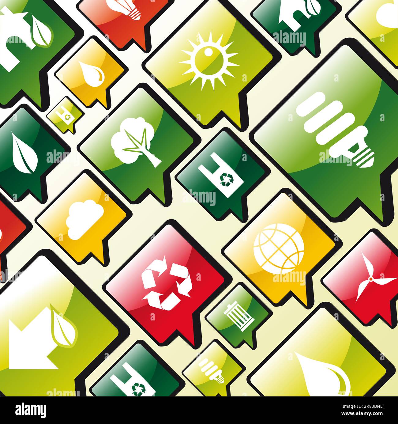 Environnement vert icônes des apps soins set background. Couches de fichier vectoriel pour une manipulation facile et coloris. Illustration de Vecteur