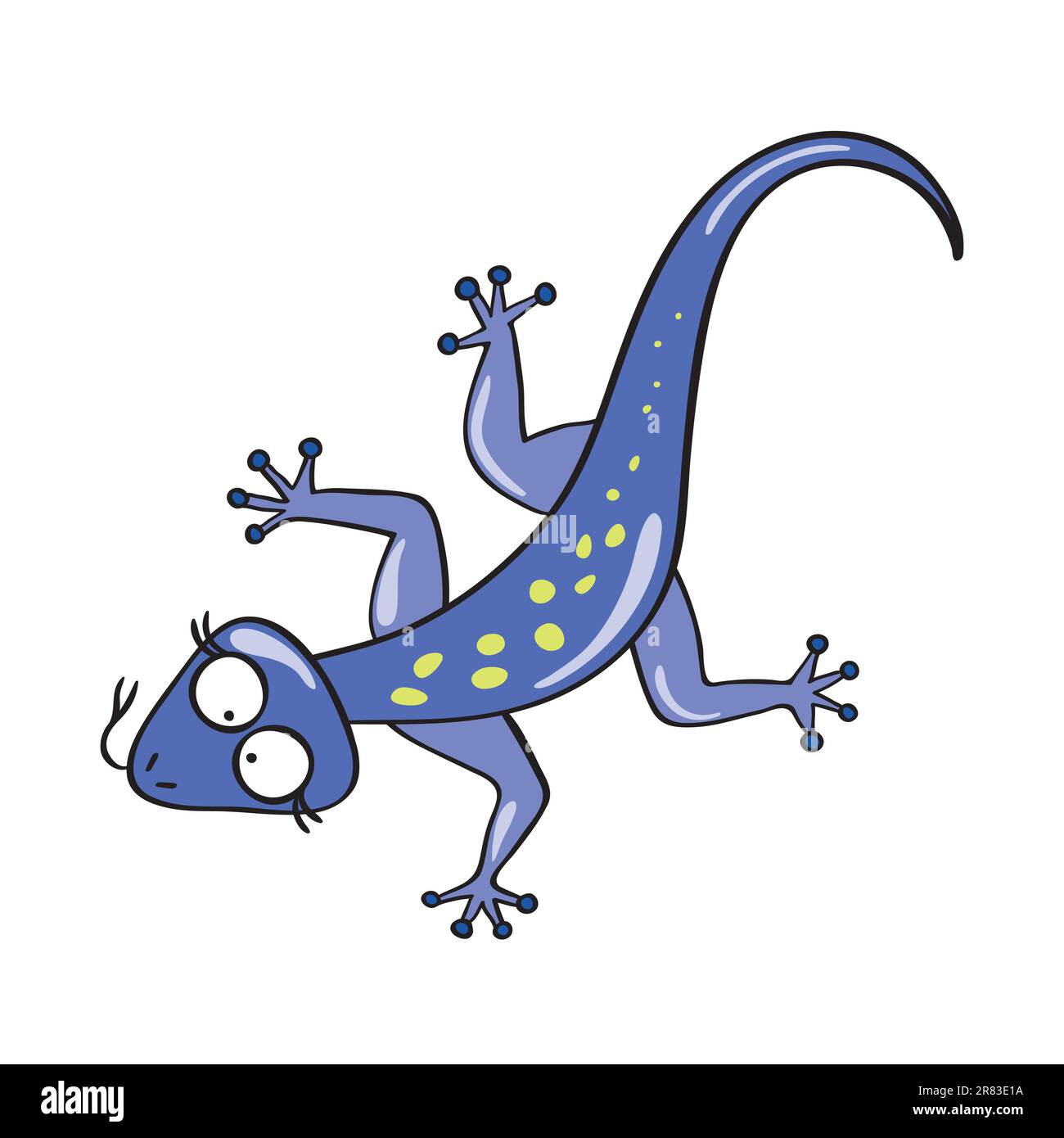 Illustration vectorielle d'un joli lézard de dessin animé souriant. Illustration de Vecteur