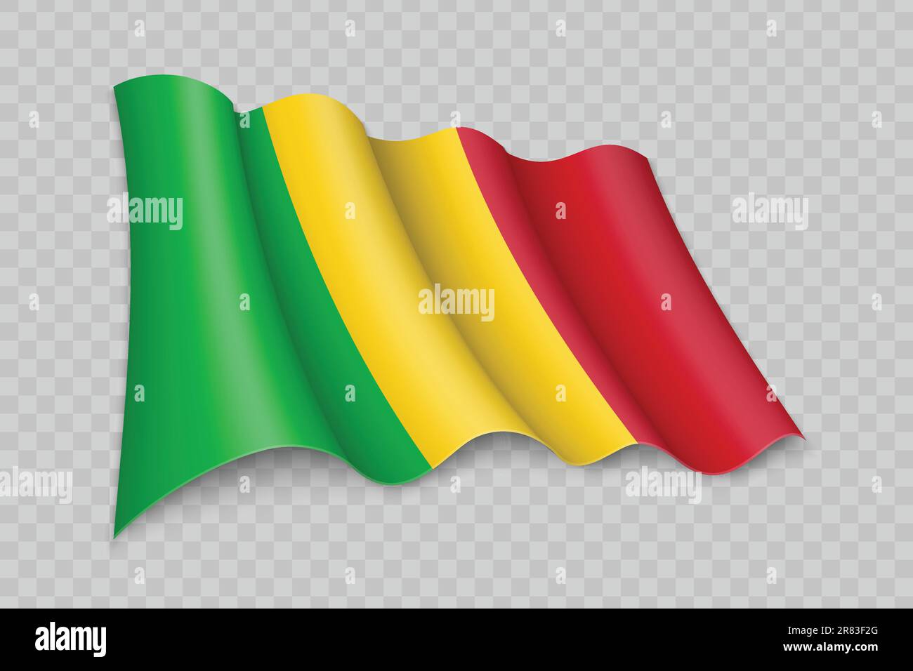3D drapeau du Mali sur fond transparent Illustration de Vecteur