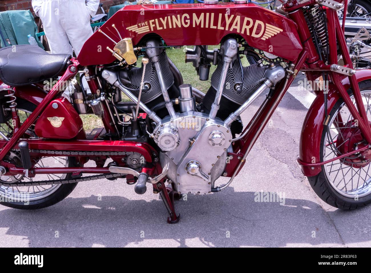 La moto de Millyard volant à l'épreuve de volant à Bicester Heritage 2023 Banque D'Images