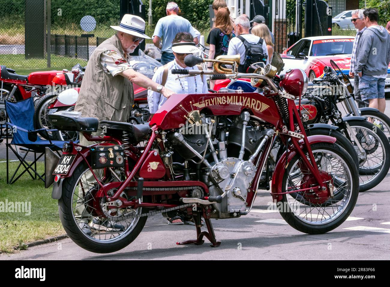 La moto de Millyard volant à l'épreuve de volant à Bicester Heritage 2023 Banque D'Images