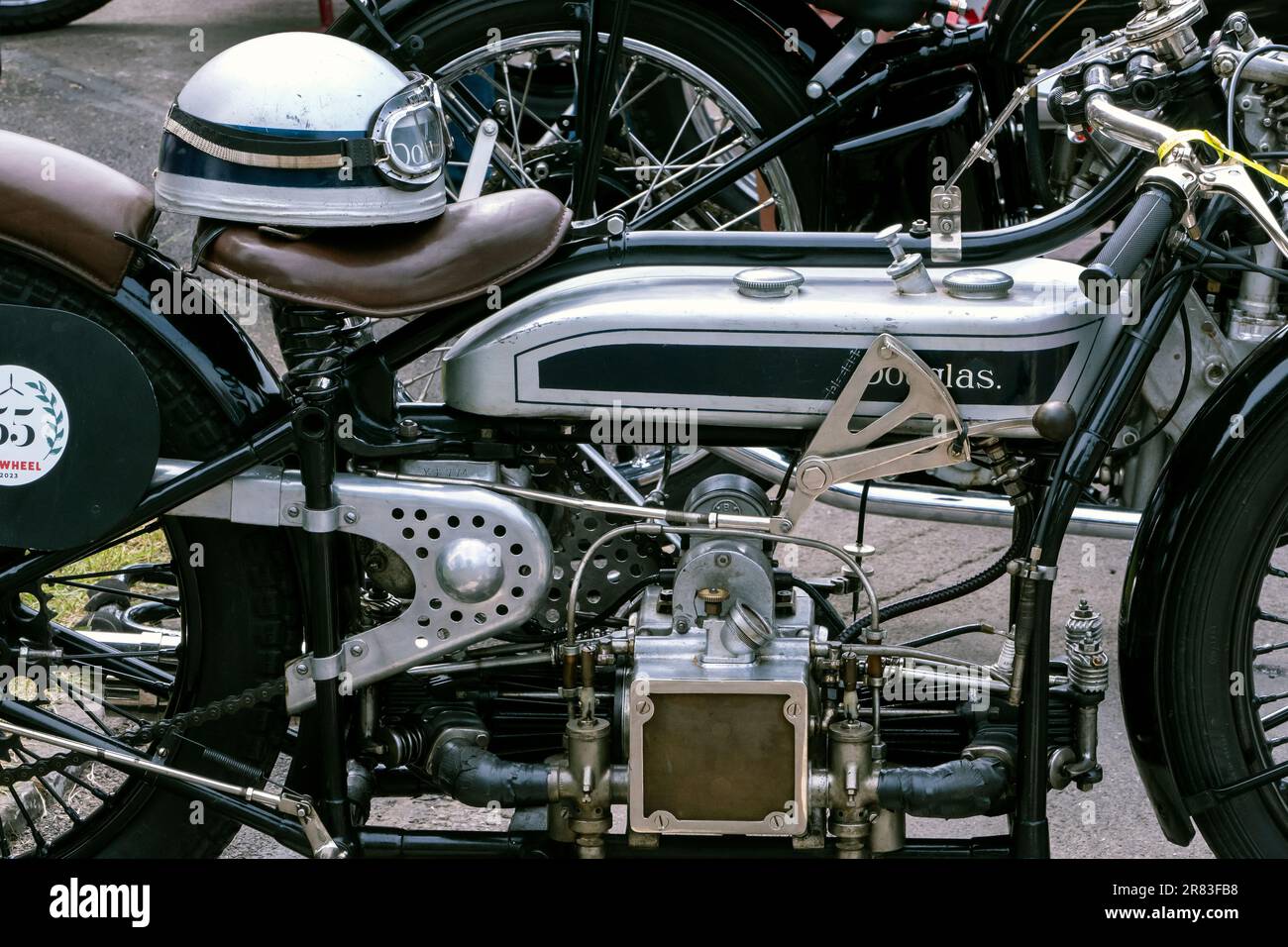 La moto Excelsior vintage à l'épreuve du volant au Bicester Heritage 2023 Banque D'Images