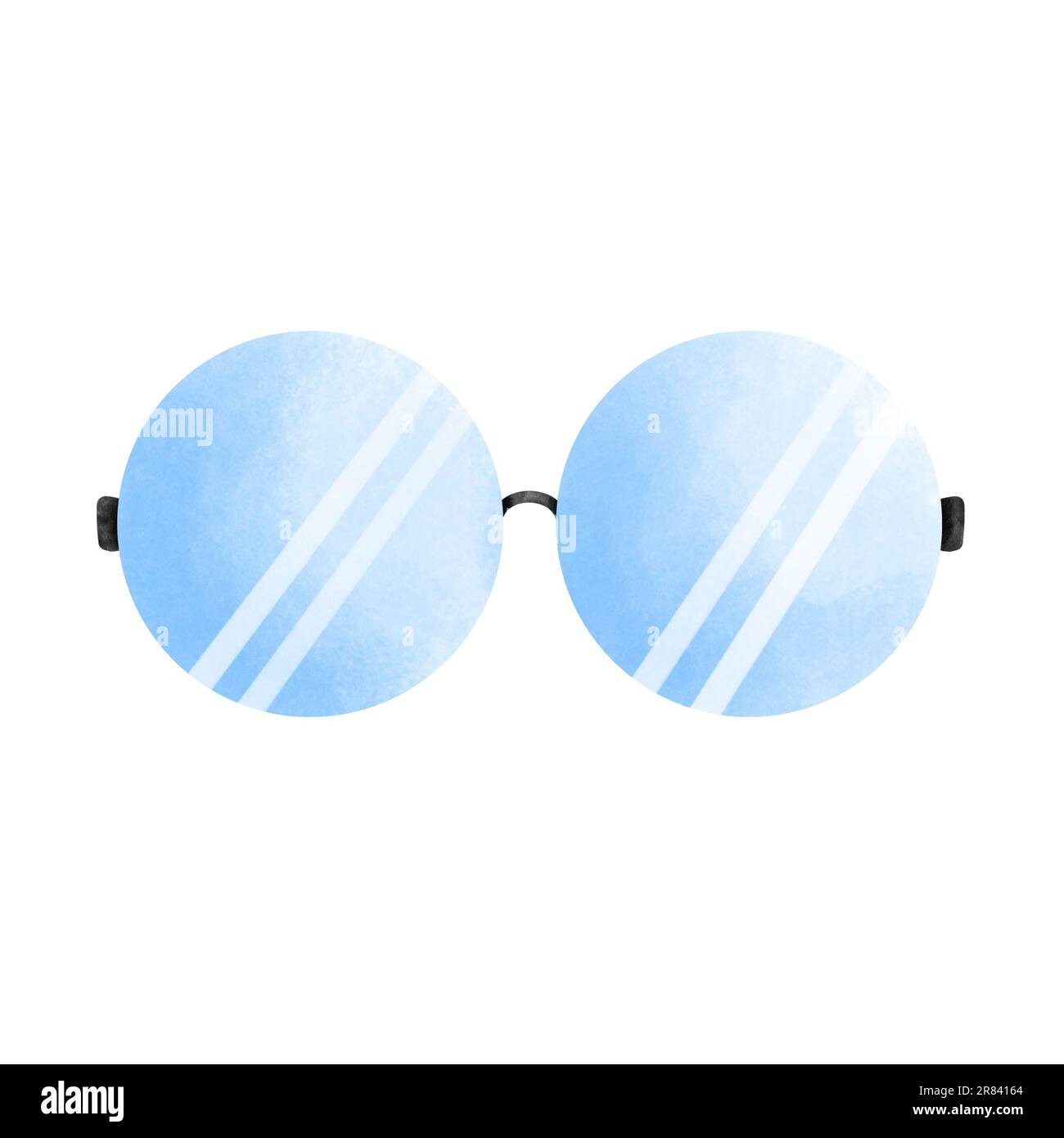 Illustration aquarelle dessinée à la main de verres mâles et femelles isolés sur fond blanc. Illustration de l'accessoire aquarelle, lunettes de vue de style ancien. Banque D'Images