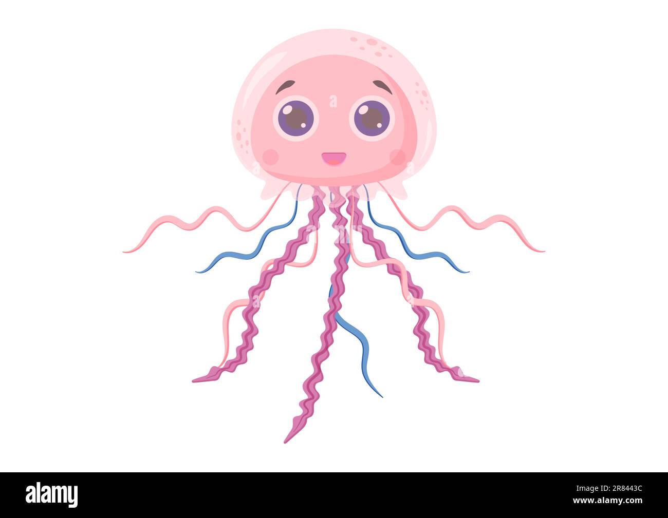 Illustration vectorielle de personnage de dessin animé de méduse isolée sur fond blanc Illustration de Vecteur
