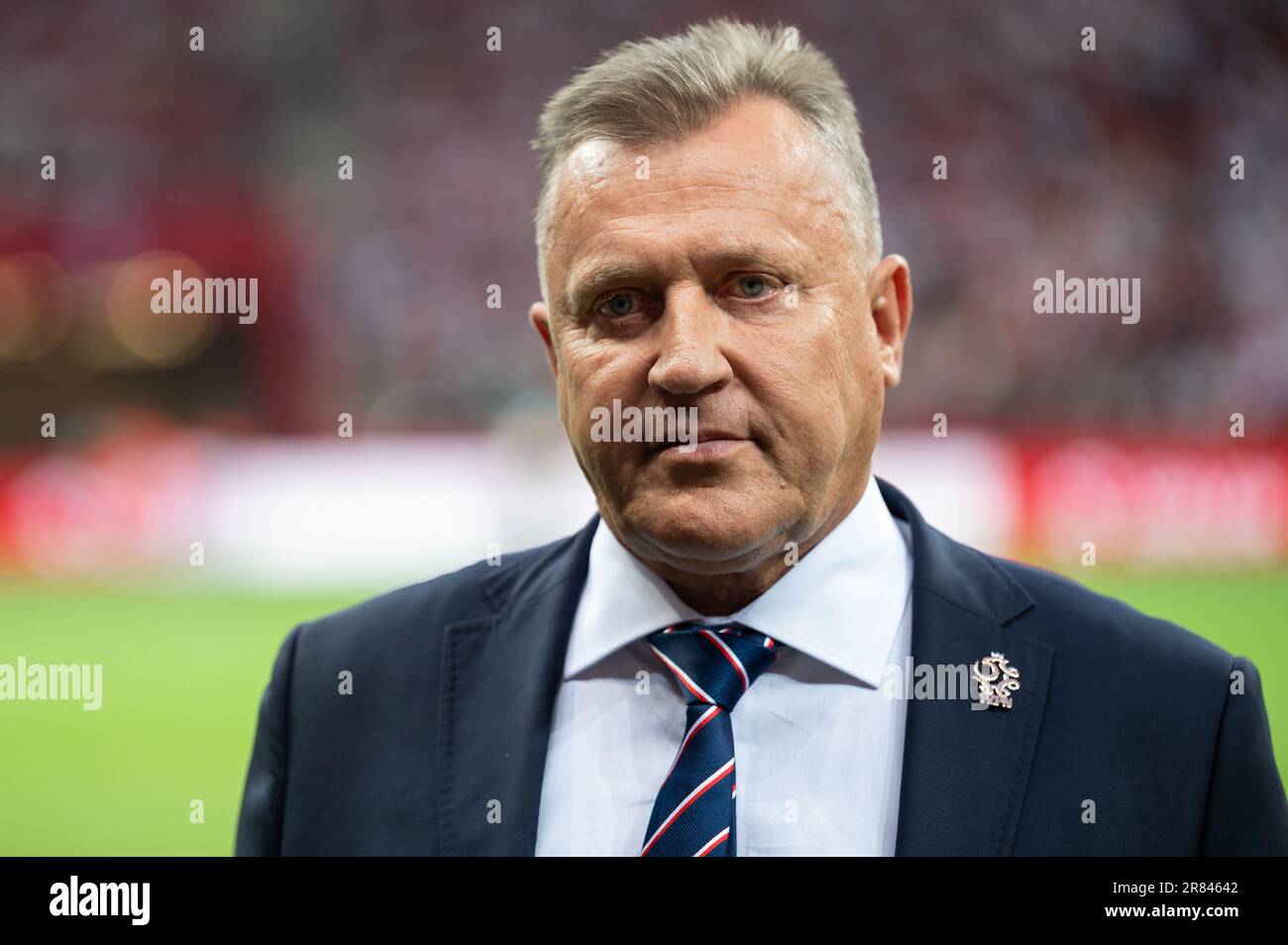 VARSOVIE, POLOGNE - 16 JUIN 2023: Match de football amical Pologne contre Allemagne 1:0. Président de l'Association polonaise de football PZPN Cezary Kulesza. Banque D'Images