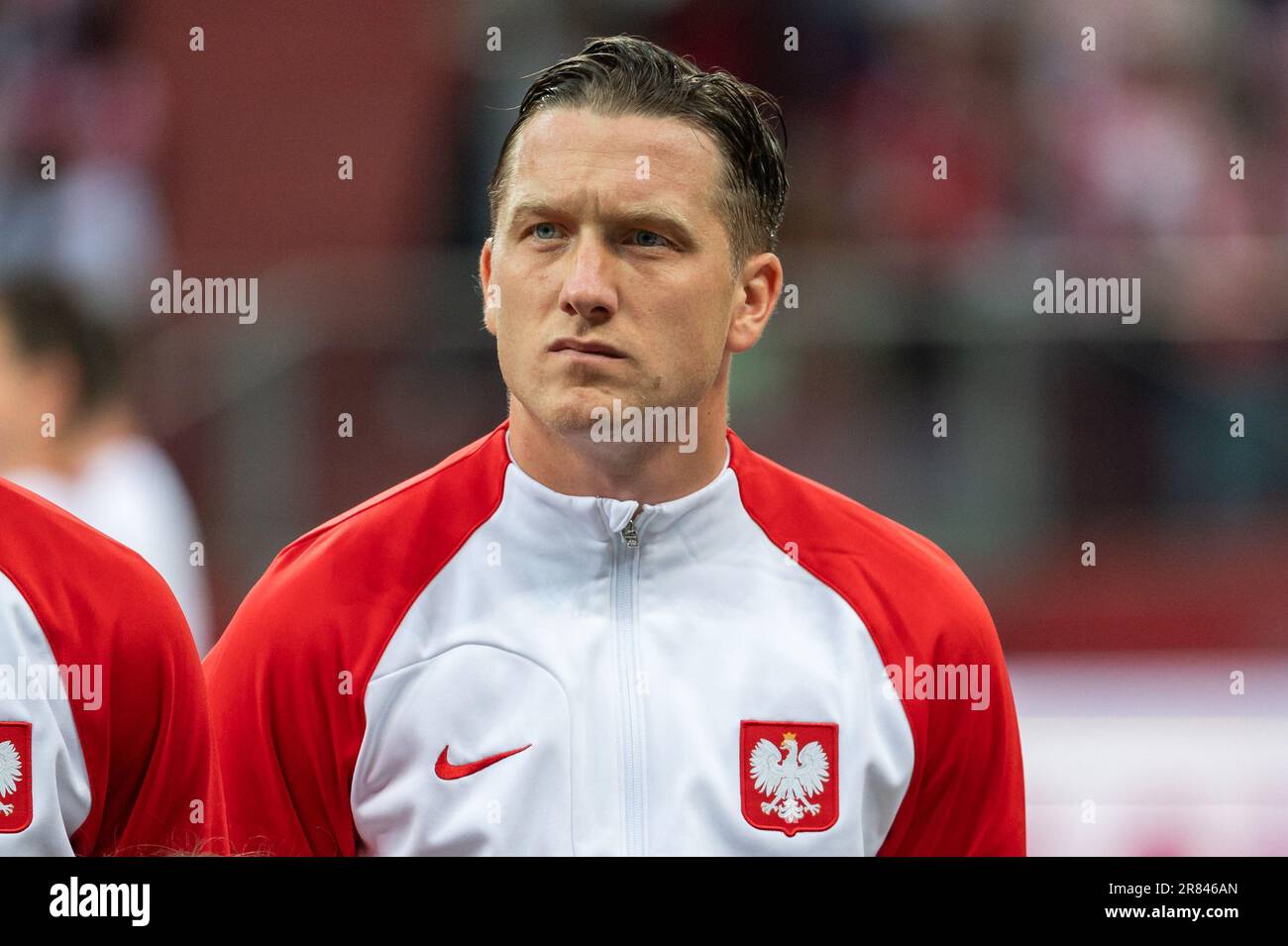 VARSOVIE, POLOGNE - 16 JUIN 2023: Match de football amical Pologne contre Allemagne 1:0. Dans la photo Piotr Zielinski. Banque D'Images