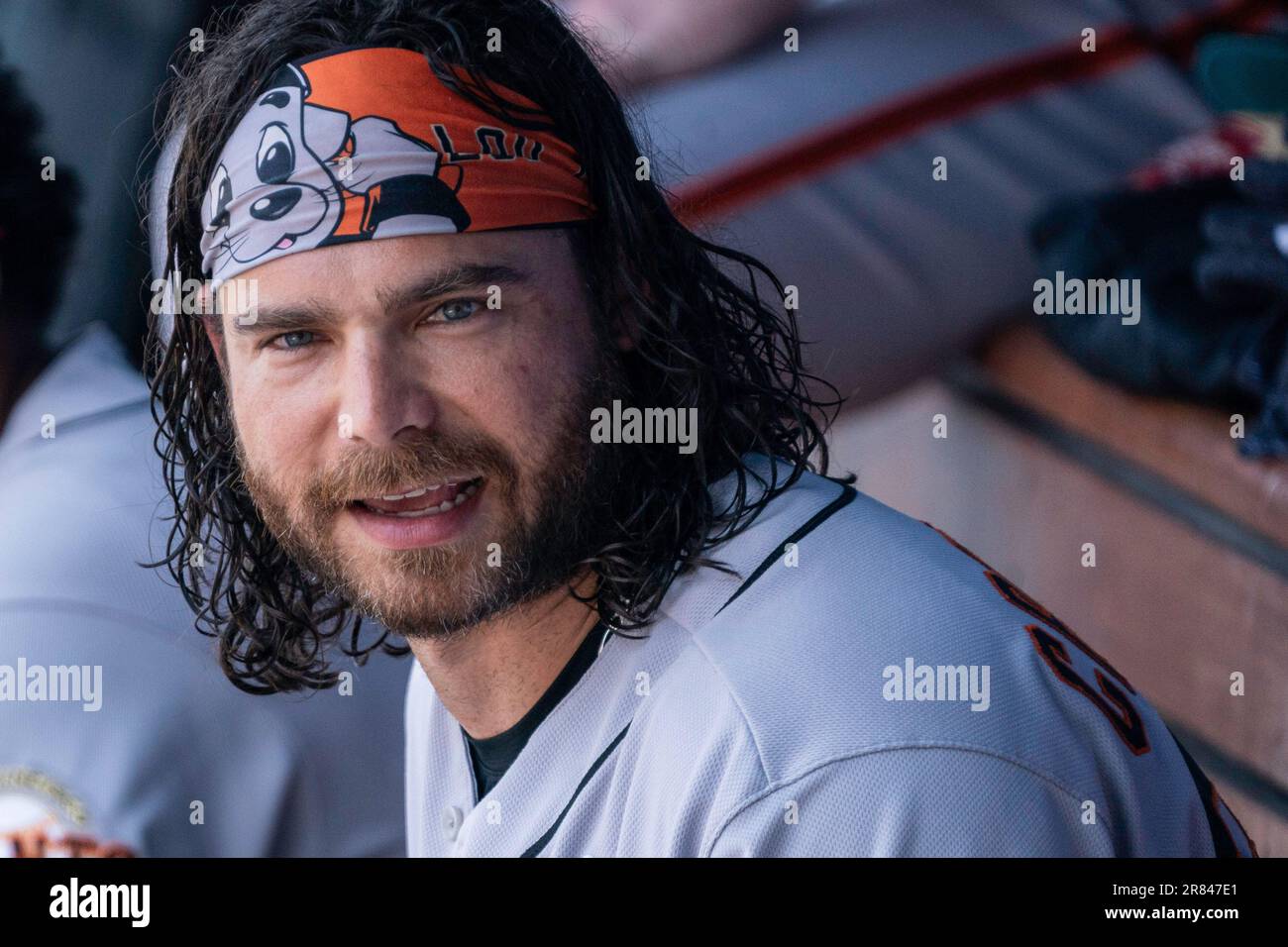 San Francisco Giants shortstop Brandon Crawford (35) lors d'un match MLB contre les Dodgers de Los Angeles, dimanche, 18 juin 2022, au stade Dodger, En L Banque D'Images