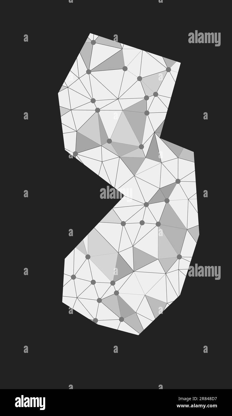 New Jersey - carte du réseau de communication de l'état américain. New Jersey design géométrique tendance sur fond sombre. Illustration de Vecteur