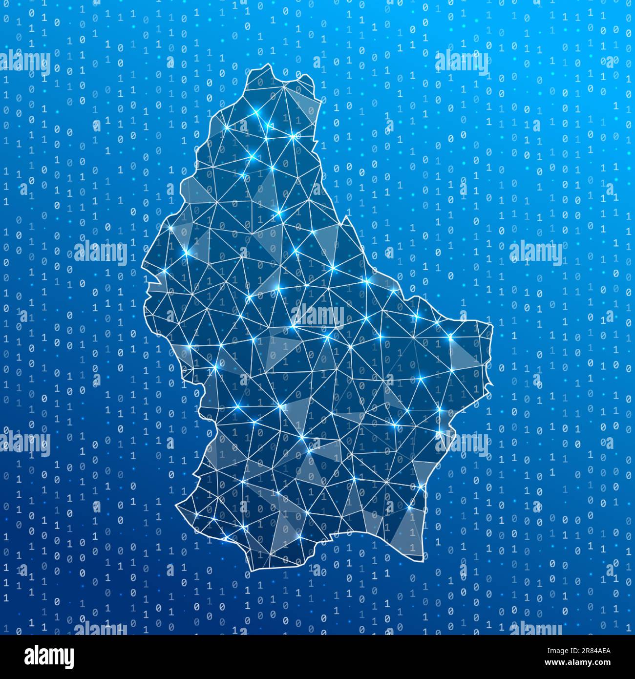 Carte du réseau du Luxembourg. Carte des connexions numériques par pays