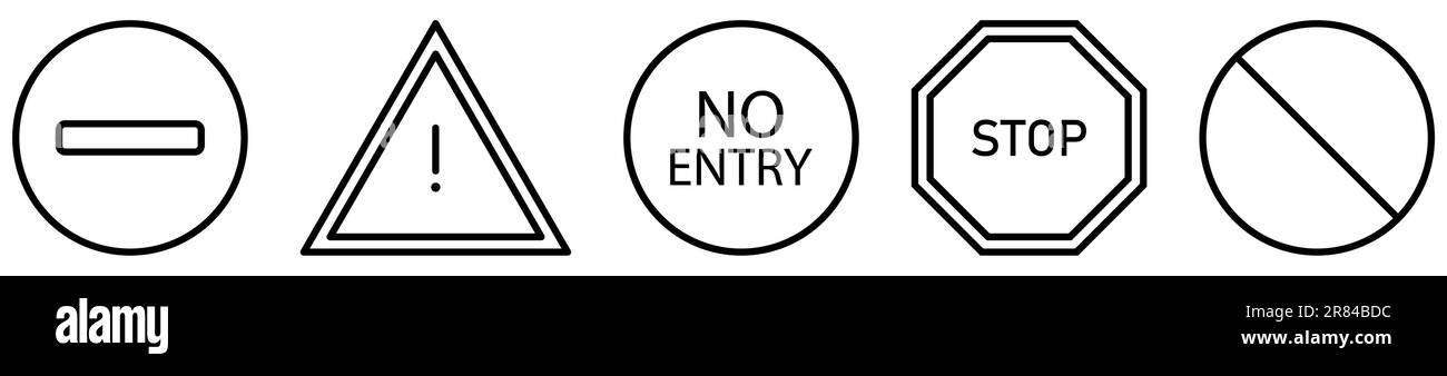 Ensemble d'icônes de signalisation routière. Signe interdit. Illustration vectorielle Illustration de Vecteur