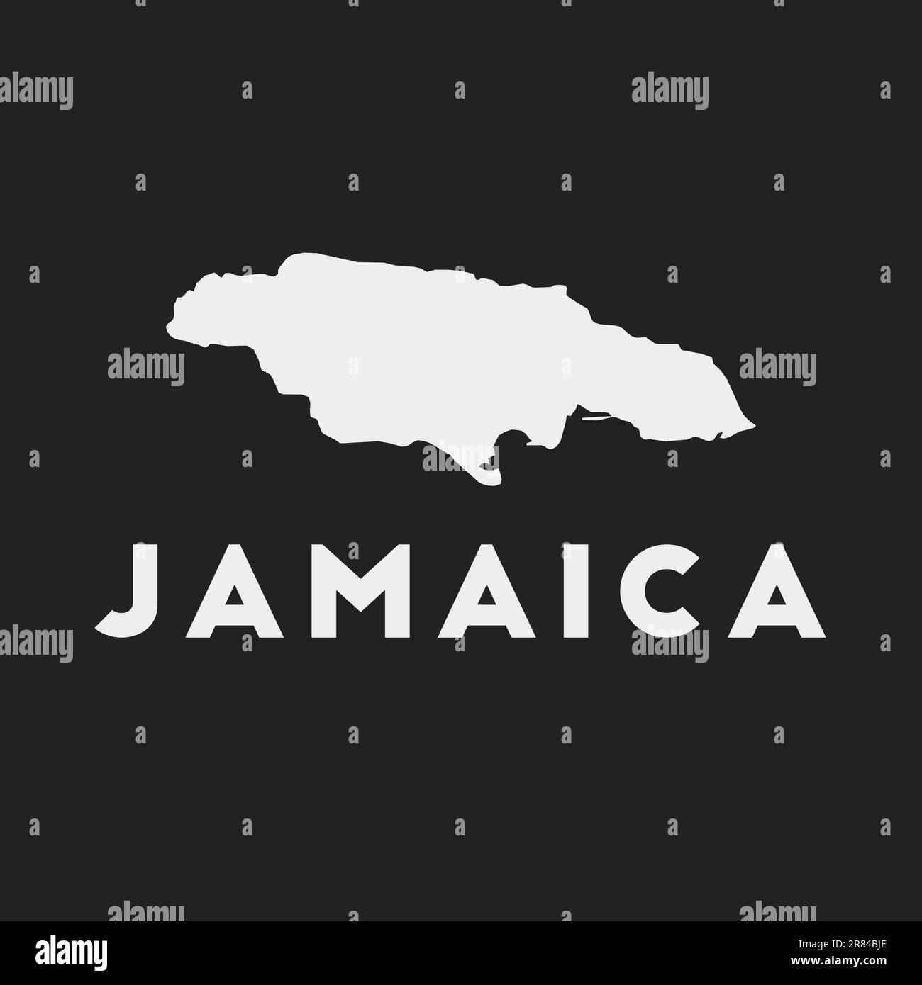 Icône Jamaïque. Carte de pays sur fond sombre. Carte élégante de la Jamaïque avec nom de pays. Illustration vectorielle. Illustration de Vecteur