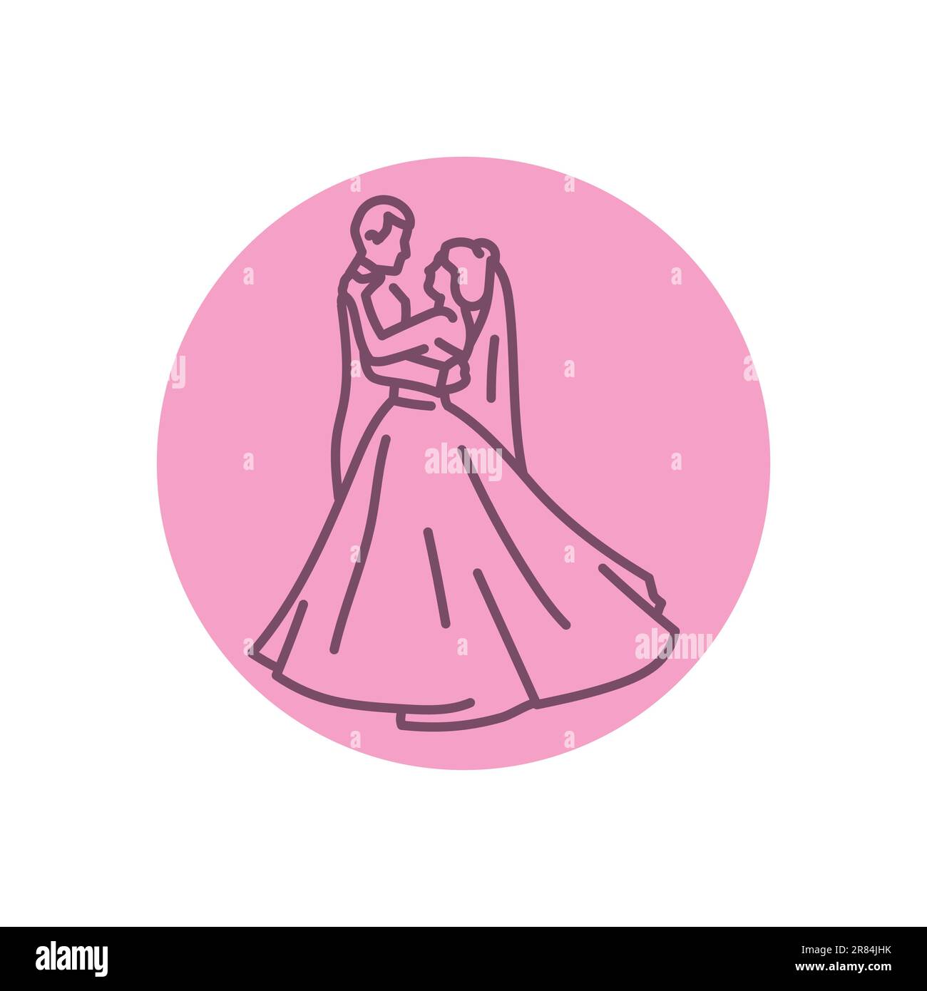 Première danse de mariage de l'icône nouvelle ligne noire. Pictogramme pour page Web, application mobile, Promo. Illustration de Vecteur