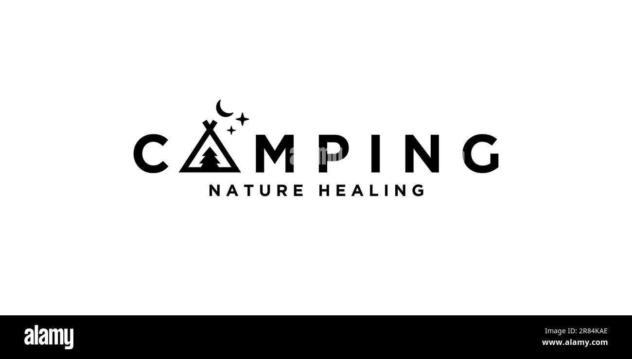 logotype de camping avec icône de tente nature curatif et minimalisme concept vecteur Illustration de Vecteur