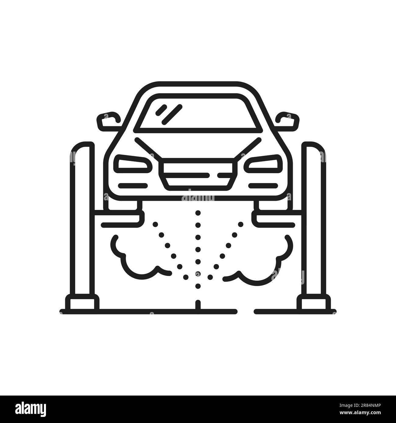 Lavage de la voiture par le dessous de l'icône de contour isolé