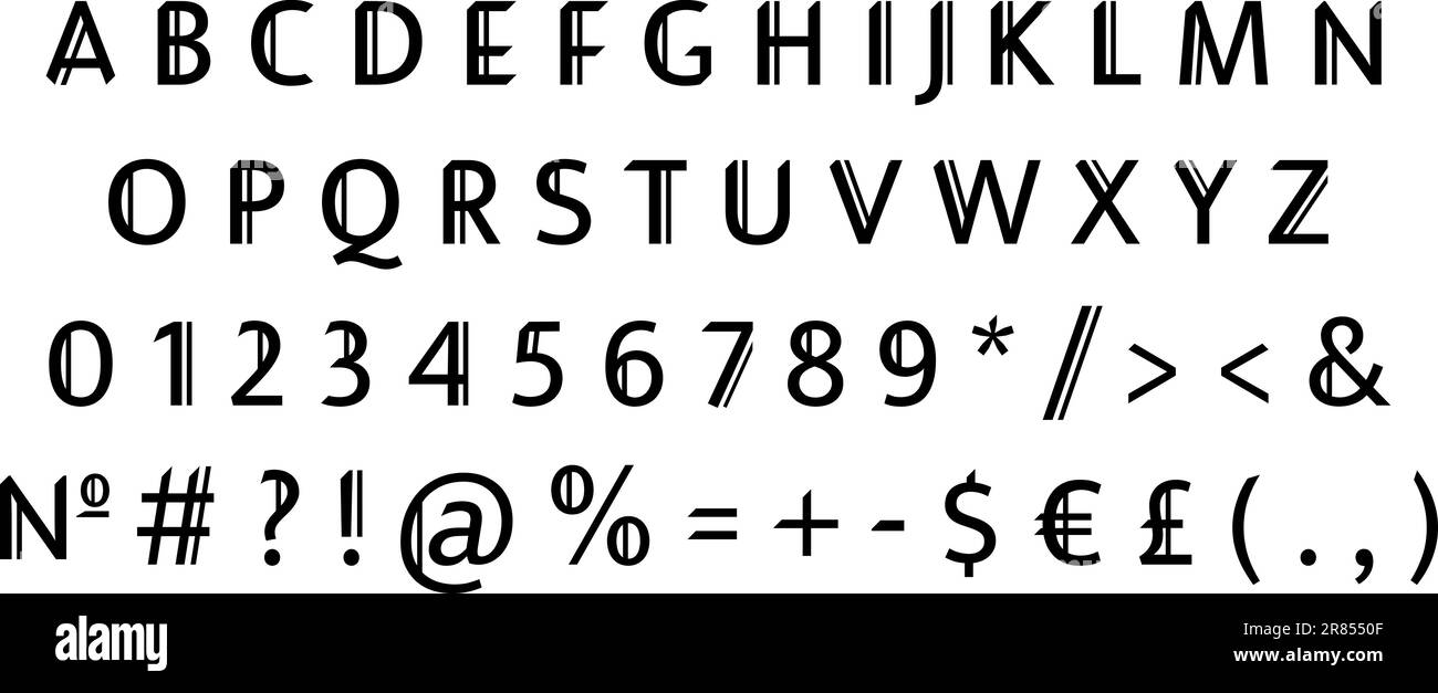 Ensemble géométrique d'alphabet sans serif Illustration de Vecteur