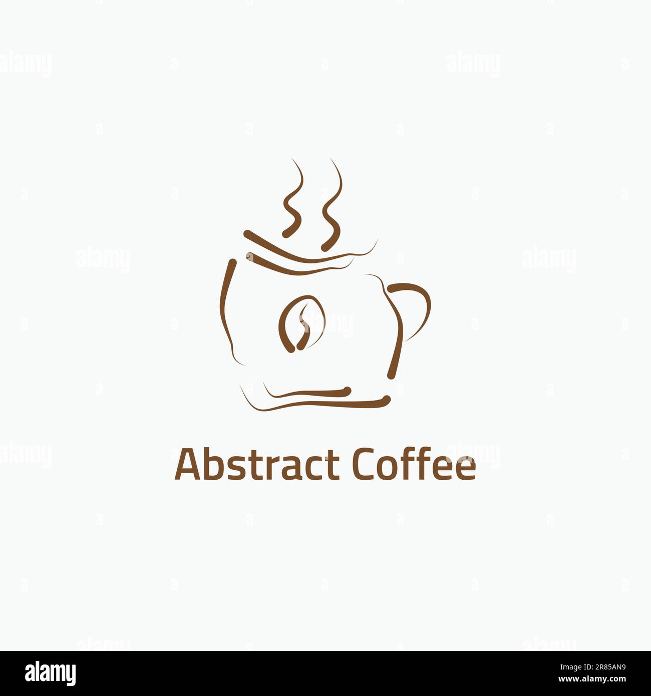 Logo abstrait d'une tasse de café chaud. Illustration de Vecteur