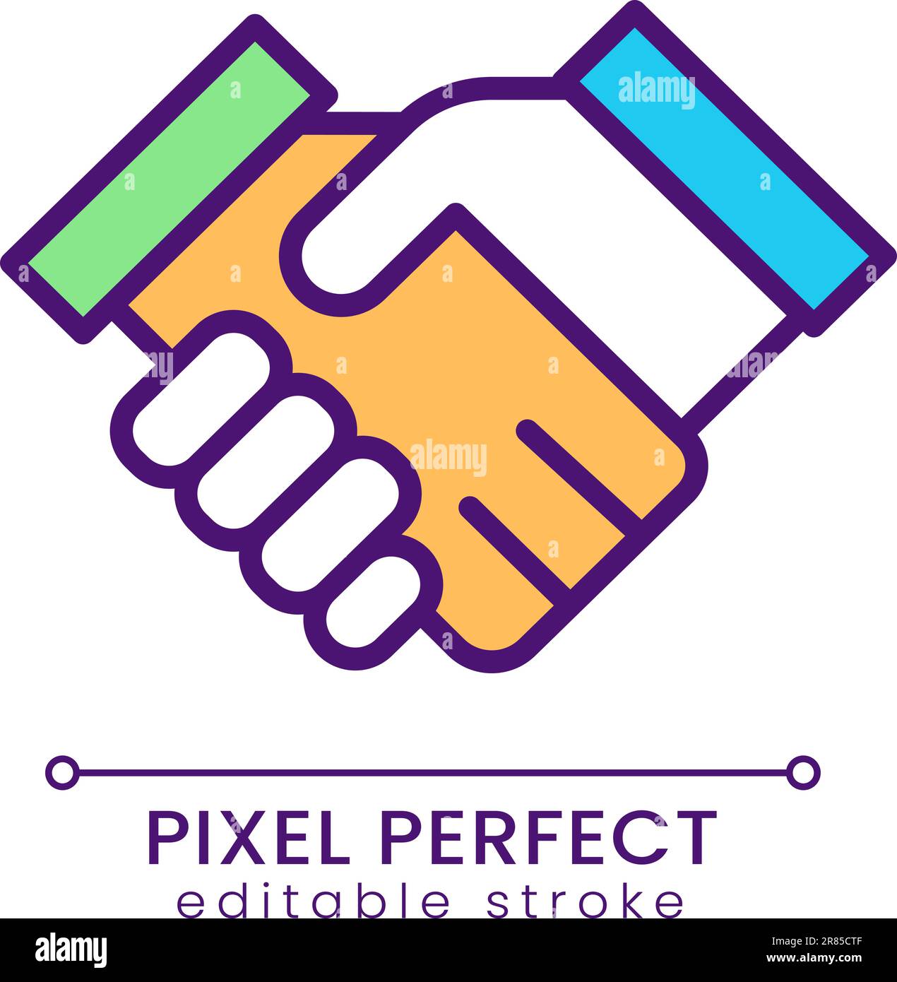 Icône de couleur RVB Perfect pixel de prise en main Illustration de Vecteur