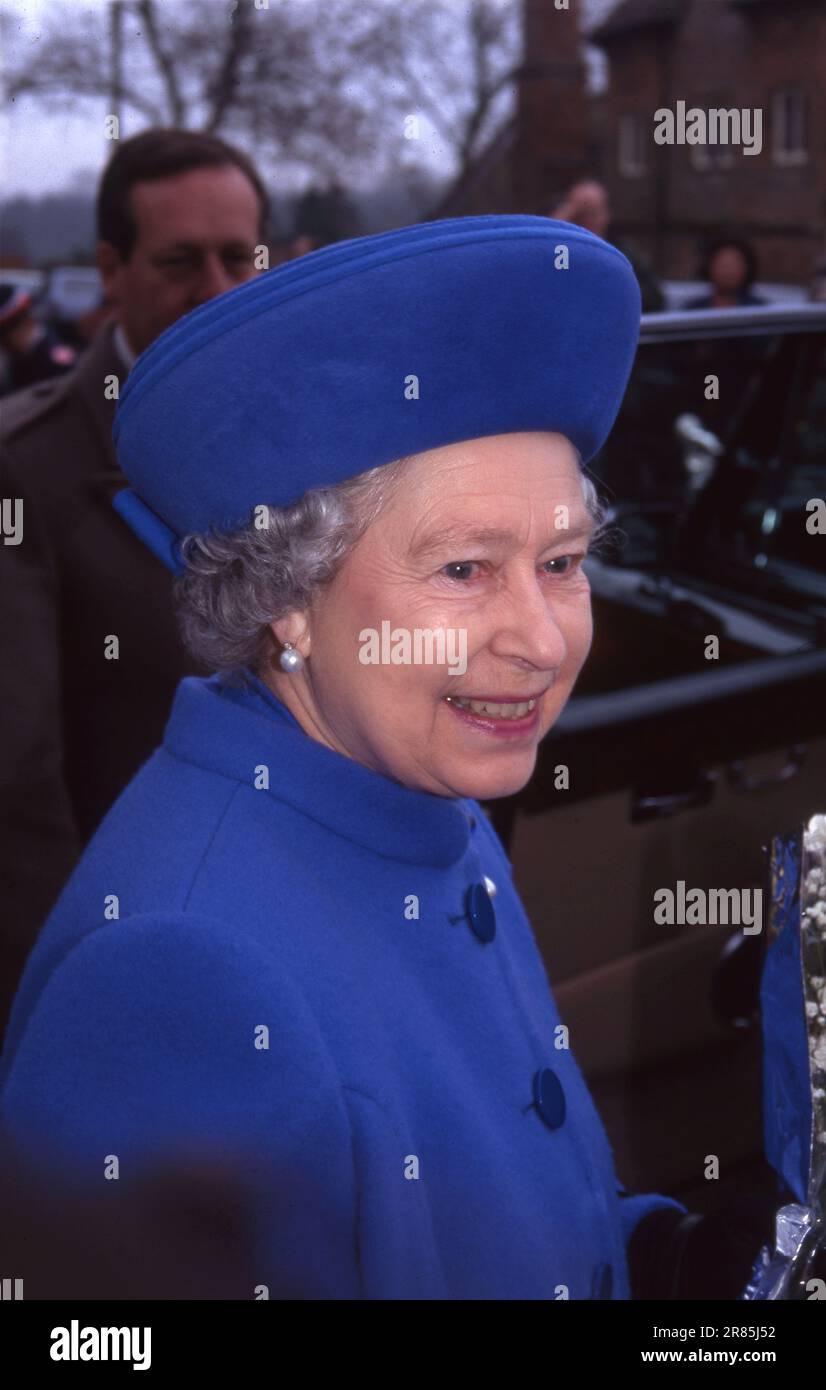 26 janvier 1997. La reine Elizabeth à Castle Rising Church, King's Lynn photo par les archives de Henshaw Banque D'Images