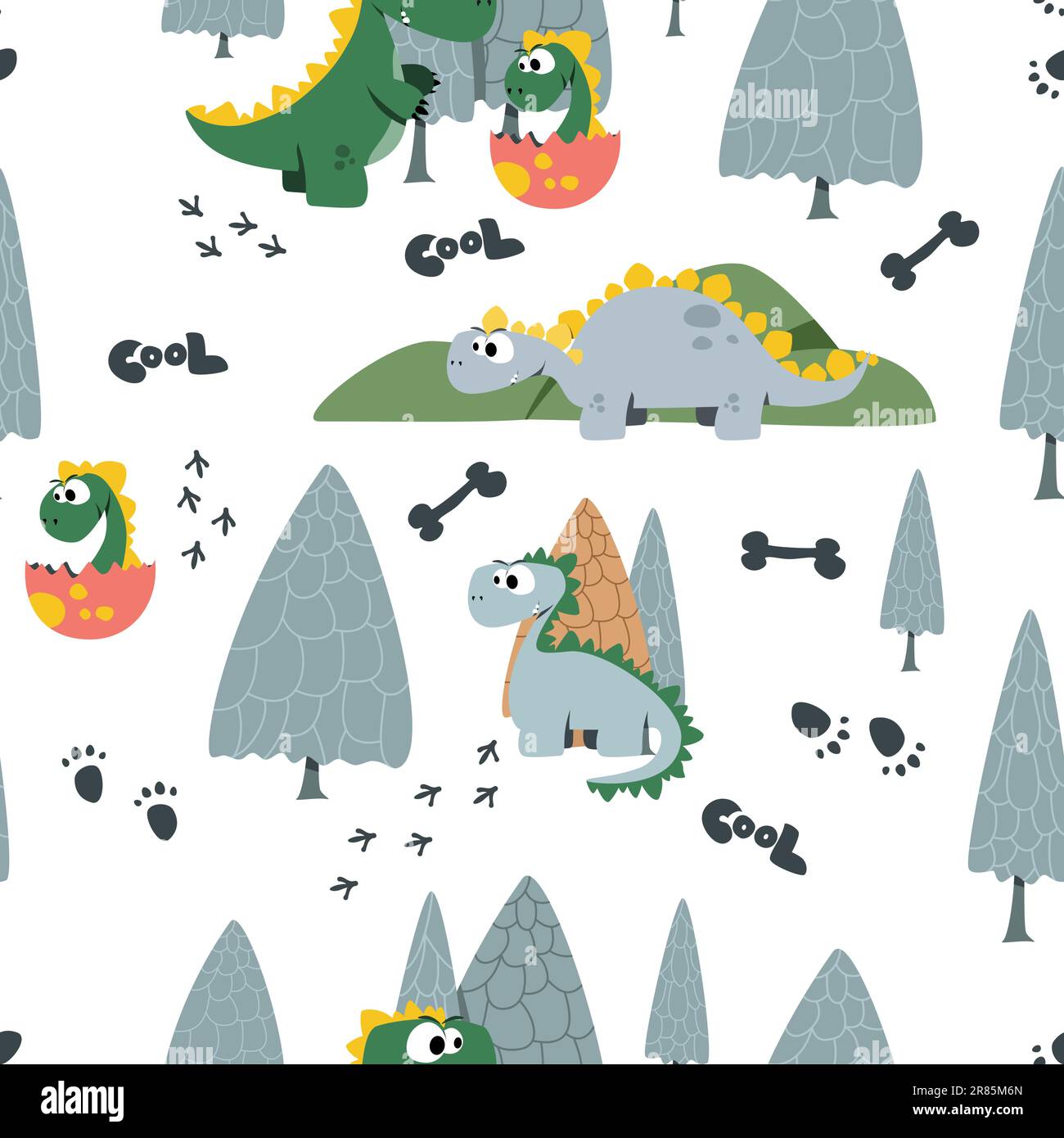 Motif sans couture avec dinosaures. Motif pour l'illustration des enfants. Illustration de Vecteur