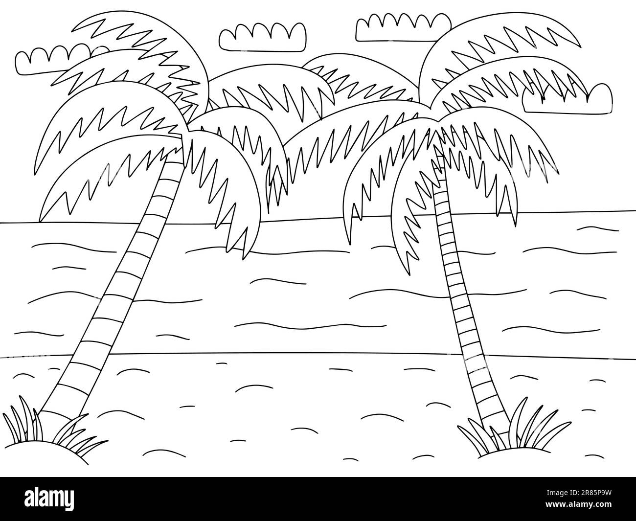 Paysage de plage vectoriel Illustration de Vecteur