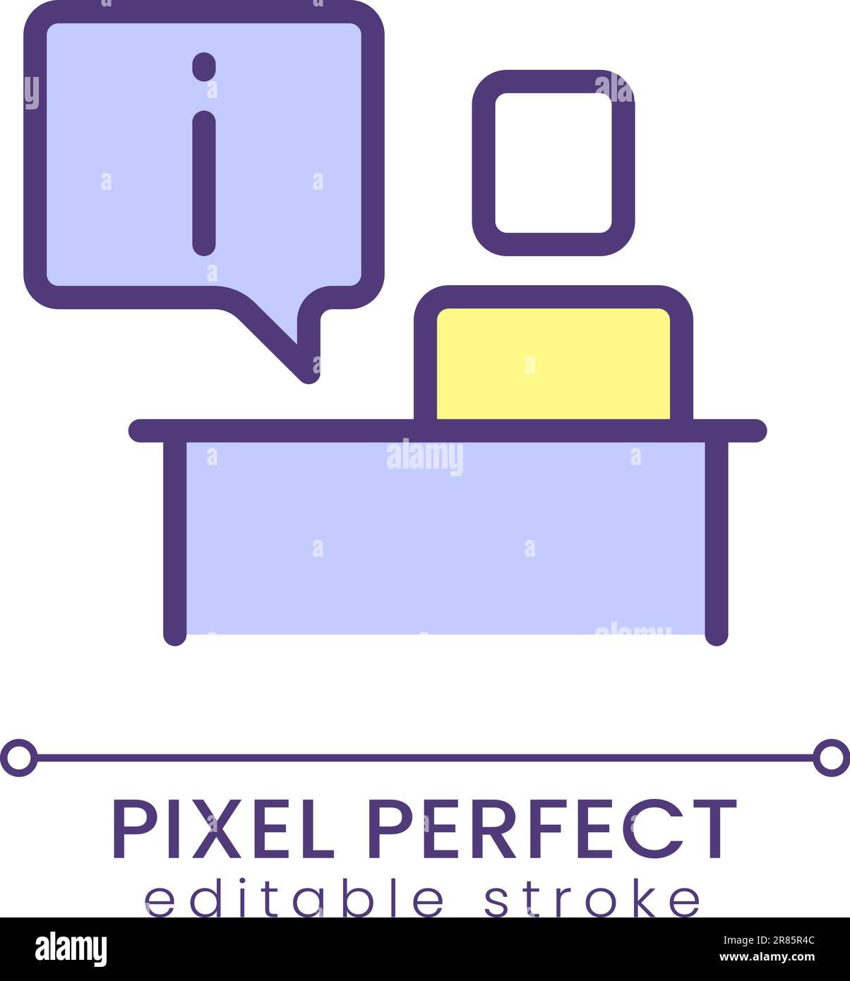 Icône de couleur RVB Perfect pixel du bureau d'information Illustration de Vecteur