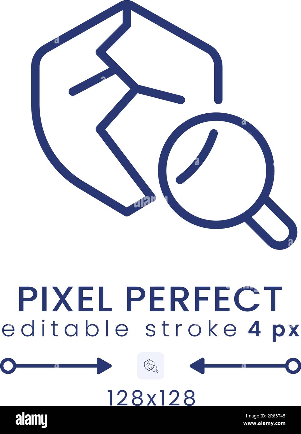 Icône de bureau linéaire d'analyse de vulnérabilité Illustration de Vecteur