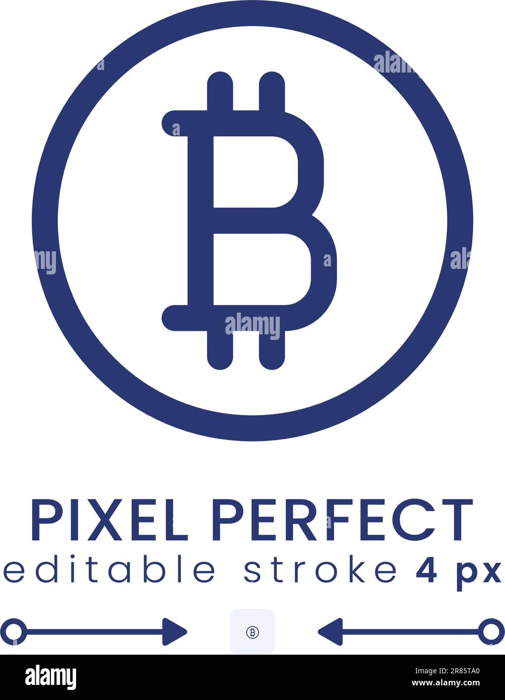 Icône de bureau linéaire Bitcoin Illustration de Vecteur