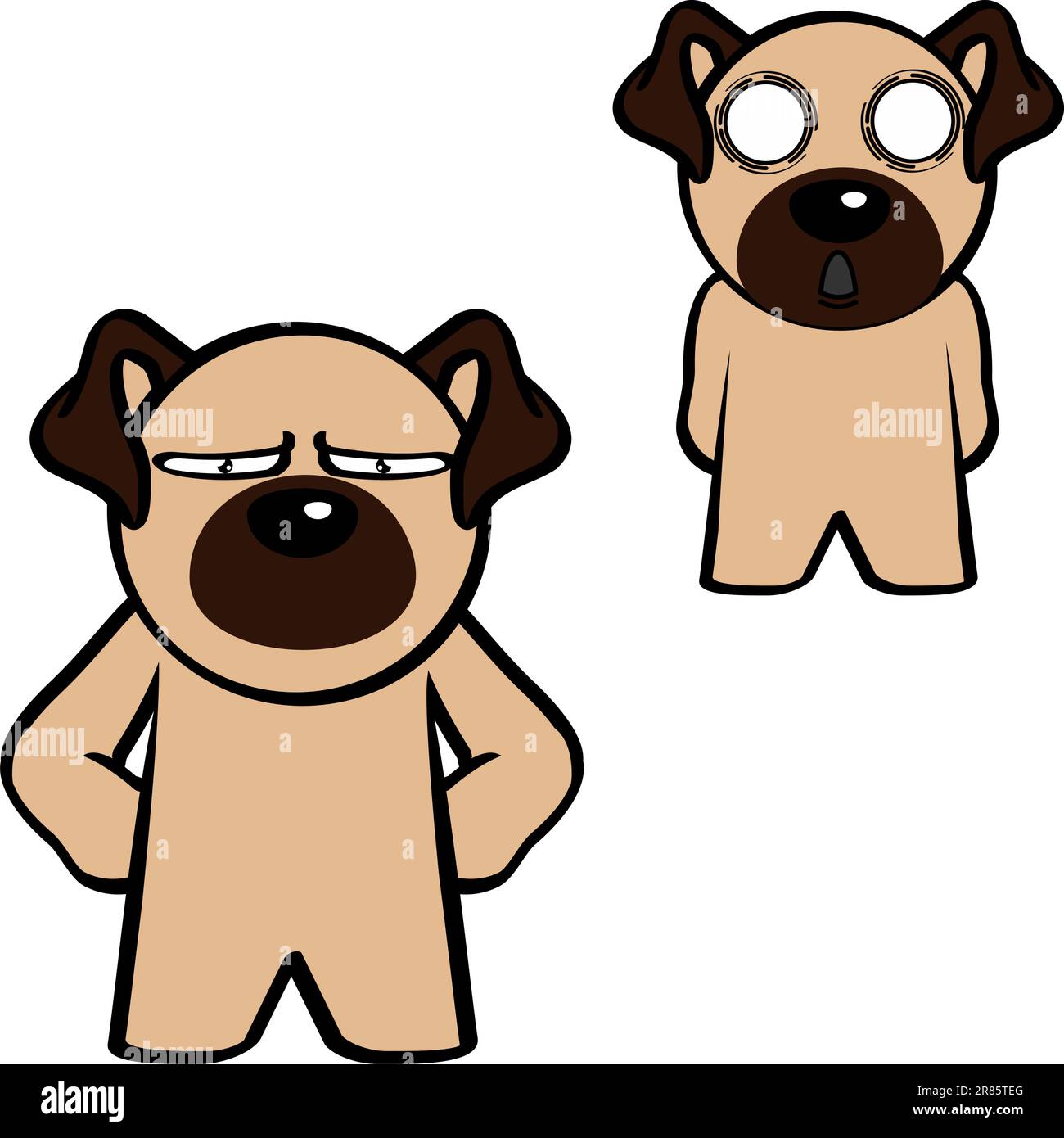 collection d'expressions de dessin animé debout de personnage de chien de chien groppy au format vectoriel Illustration de Vecteur