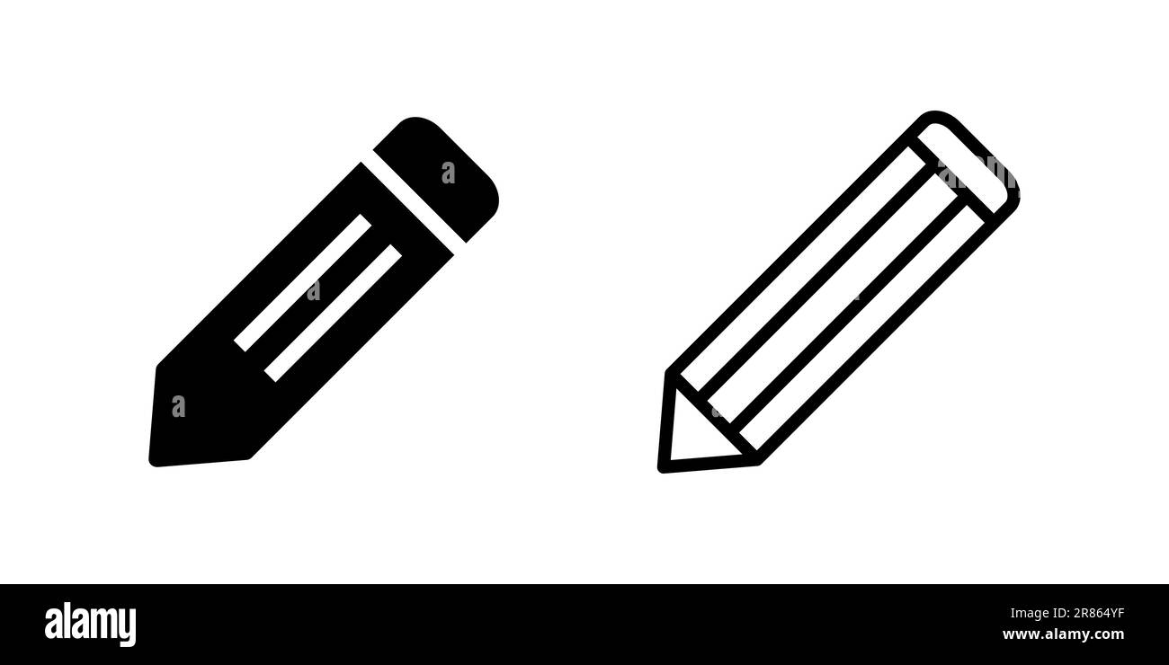 Jeu d'icônes de crayon. symbole de plume. modifier le vecteur d'icône Illustration de Vecteur