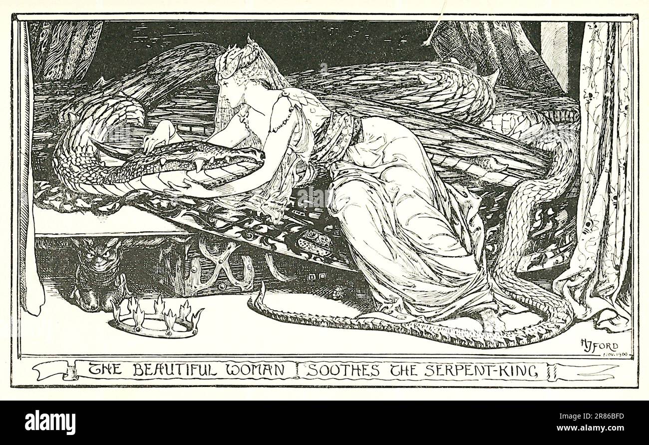 Henry Justice Ford - la belle femme apaise le roi serpent - 1906 Banque D'Images