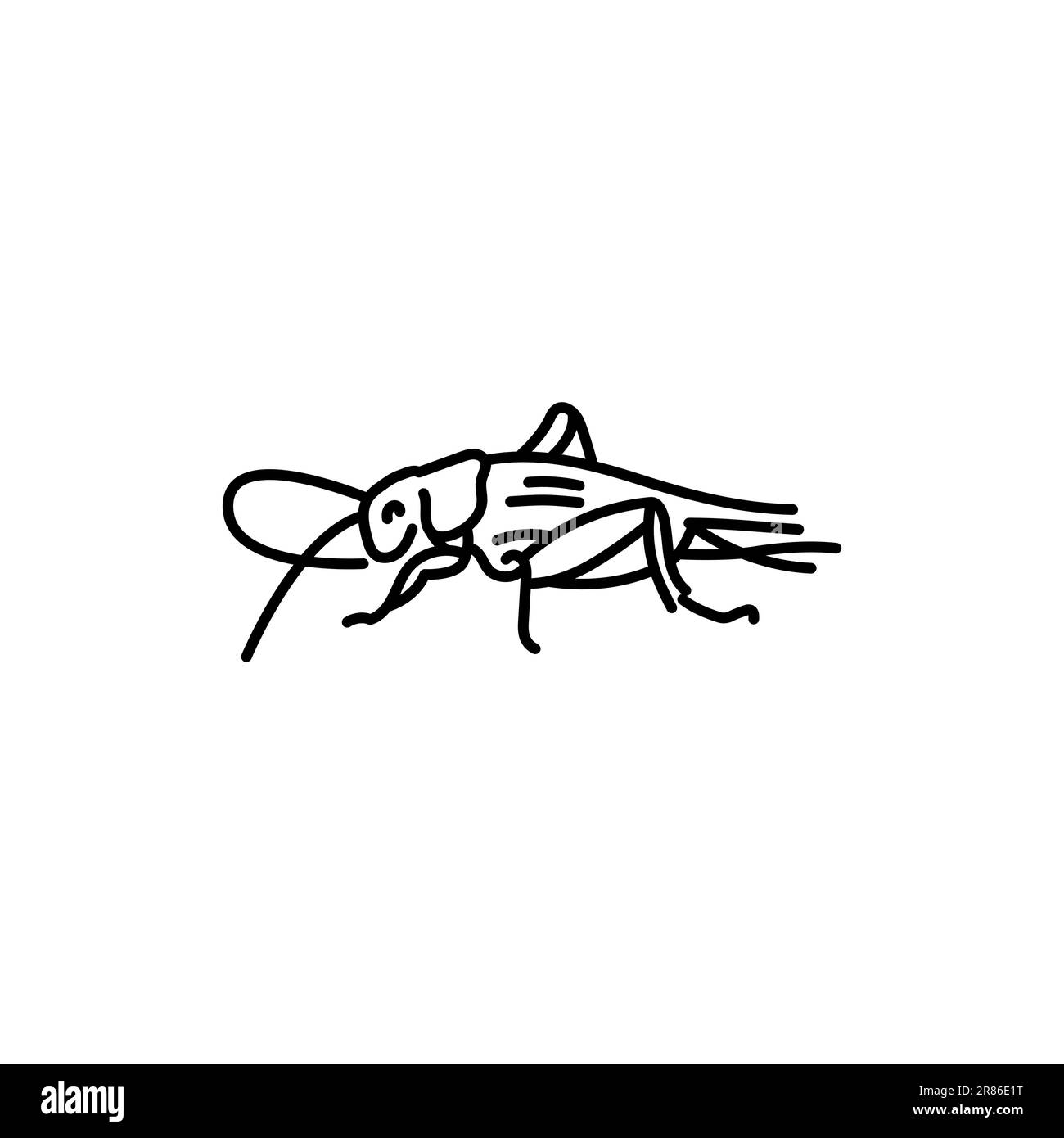 Icône de la ligne noire de la sauterelle. Pictogramme pour page Web, application mobile, Promo. Illustration de Vecteur