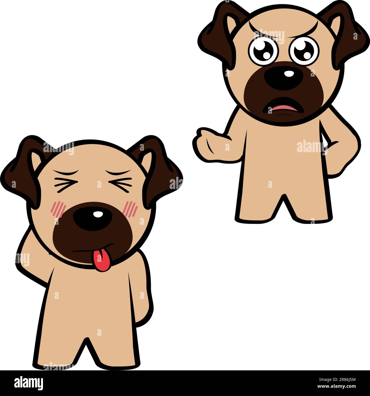 collection de packs d'expressions de dessin animé de personnage de chien de petit chien drôle au format vectoriel Illustration de Vecteur