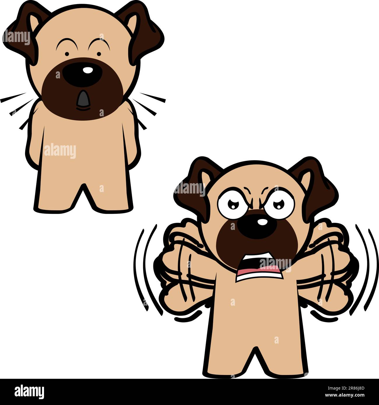 collection de jeux d'expressions de dessin animé de personnage de chien hurlant au format vectoriel Illustration de Vecteur