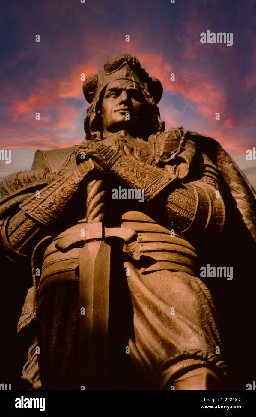 Vytautas la Grande statue de la vieille ville de Vilnius, Lituanie Banque D'Images