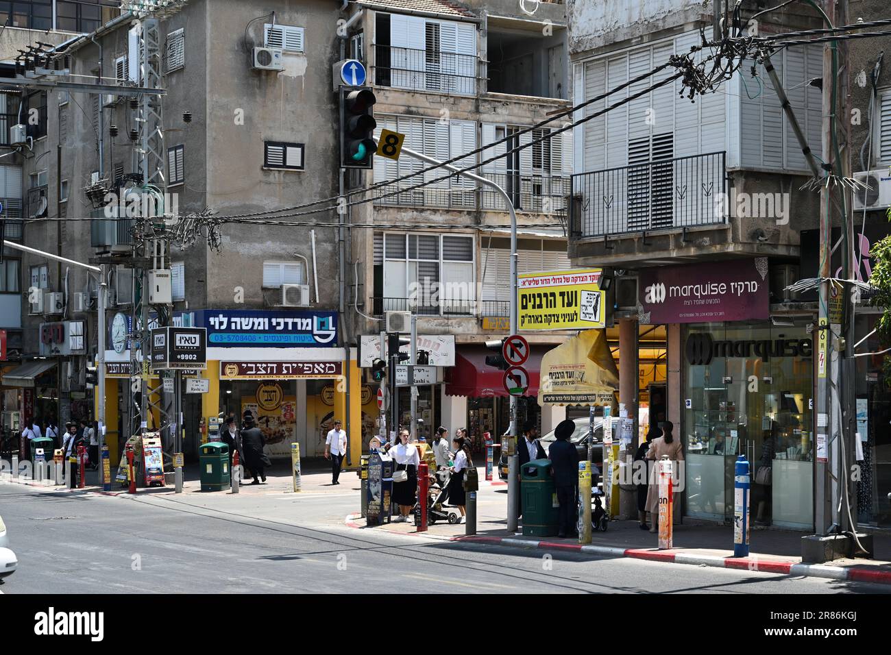 Vie quotidienne à Bnei Brak, Israël Banque D'Images