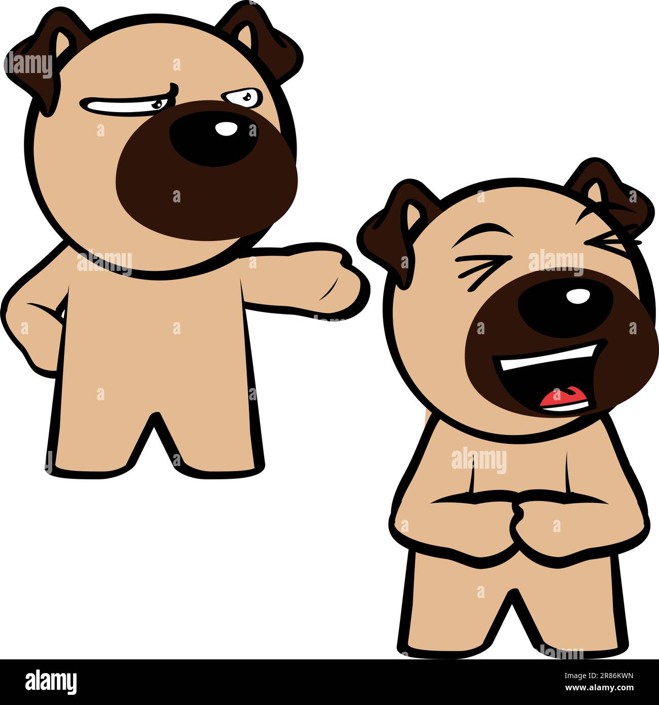 collection de packs d'expressions sur pied de personnages de dessin animé en forme de chien doux au format vectoriel Illustration de Vecteur