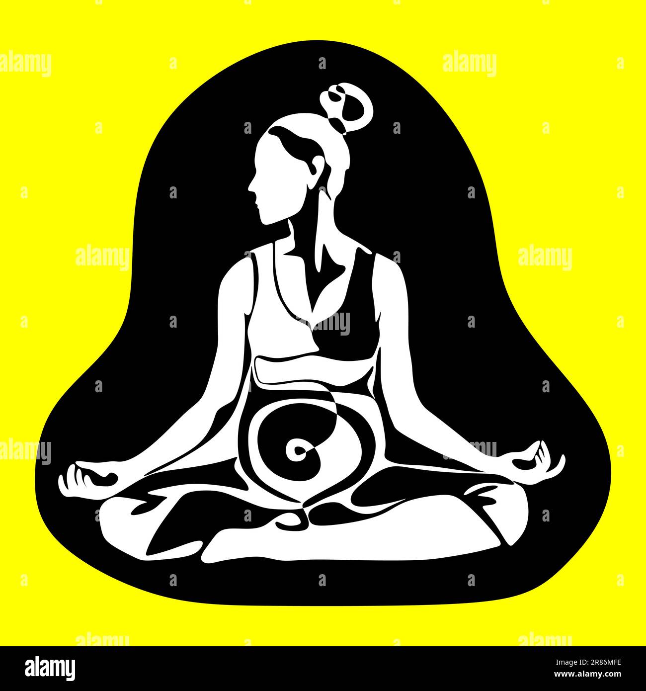 Illustration de silhouette vectorielle de pose de yoga pour enceinte. Journée internationale du yoga. Illustration de Vecteur