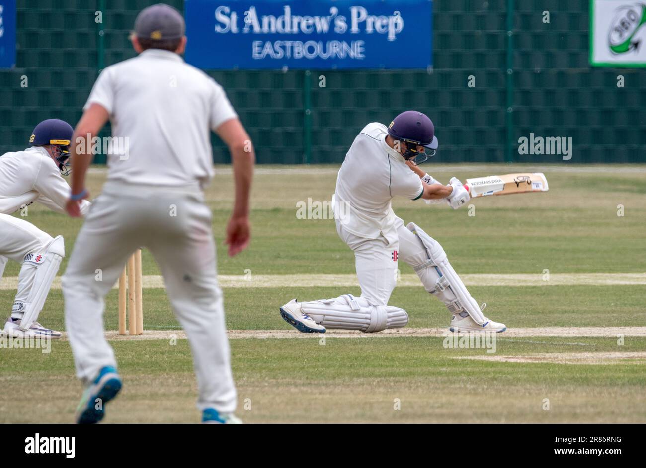 Bognor contre Eastbourne Sussex ligue de cricket Banque D'Images