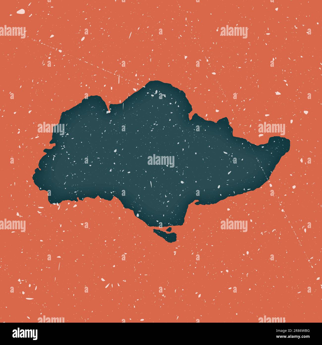 Carte d'époque de Sentosa. Grunge carte de l'île avec la texture en difficulté. Affiche Sentosa. Illustration vectorielle. Illustration de Vecteur